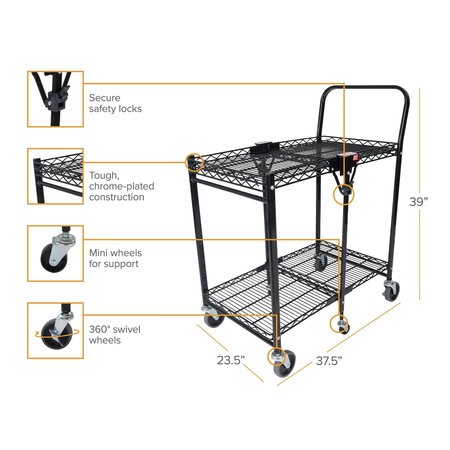 Bostitch Large Stowaway Folding Utility Cart, Black BSAC-LGBLK